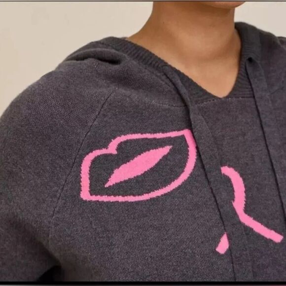 TORRID Breast Cancer Awareness Raglan‎ Hoodie Sweater Size 1 - Picture 3 of 8